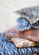 Load image into Gallery viewer, Madam Stoltz Printed Cushion with Fringes (Was $86, now  $43)