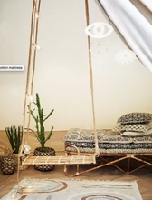Load image into Gallery viewer, Madam Stoltz Printed Cotton Mattress Black and Grey Floral