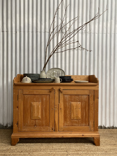 Pretty Stripped Pine Sideboard with Gallery