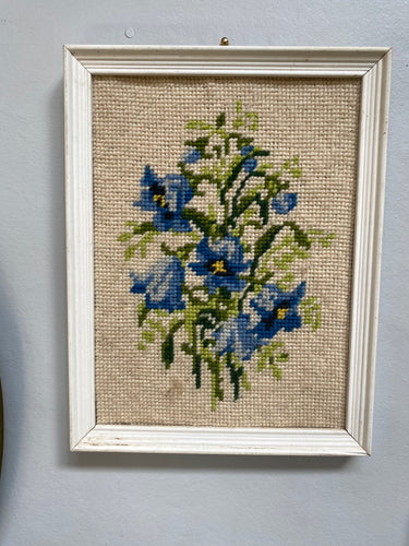 Small Vintage Framed Stitched Floral