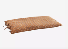 Load image into Gallery viewer, Madam Stoltz Printed Mattress Cover Hazlenut and Blue Sprig Floral