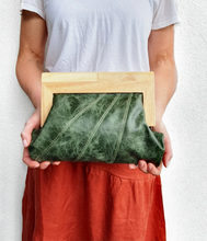 Load image into Gallery viewer, Australian made timber and leather clutches