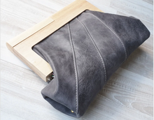 Load image into Gallery viewer, Australian made timber and leather clutches