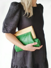 Load image into Gallery viewer, Australian made timber and leather clutches