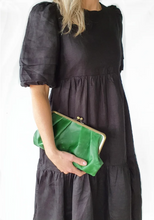 Load image into Gallery viewer, Australian made pleated leather clutch