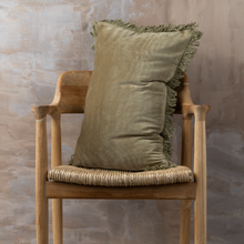 Load image into Gallery viewer, Fringed Cotton Velvet Cushions