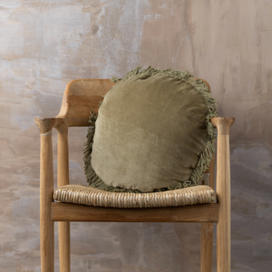 Fringed Cotton Velvet Cushions