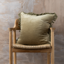 Load image into Gallery viewer, Fringed Cotton Velvet Cushions