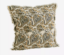 Load image into Gallery viewer, Madam Stoltz Printed Cushion with Fringes (Was $86, now  $43)