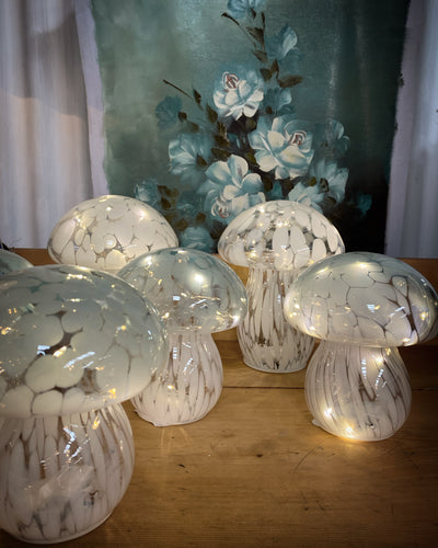 Glass Mushroom Fairy Light Lamps