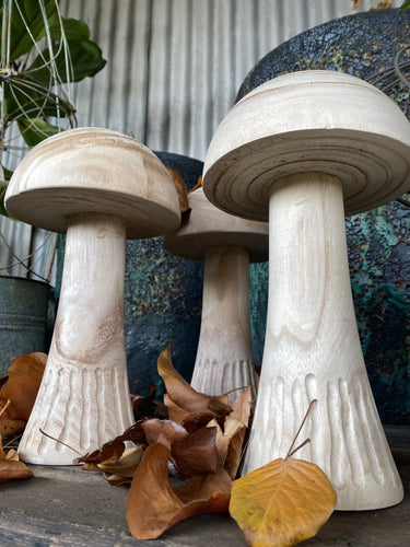 Natural Carved Wood Mushroom