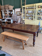 Load image into Gallery viewer, Large Extendable Antique Dining Table on Castors