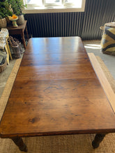Load image into Gallery viewer, Large Extendable Antique Dining Table on Castors