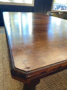 Large Extendable Antique Dining Table on Castors