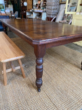 Load image into Gallery viewer, Large Extendable Antique Dining Table on Castors