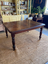 Load image into Gallery viewer, Large Extendable Antique Dining Table on Castors