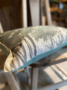 Manosque Linen and Velvet Cushion