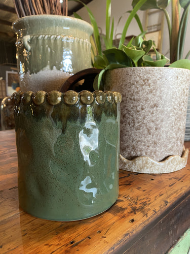 Emerson Ceramic Pot in Olive