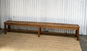 Long Vintage Timber Bench Seat