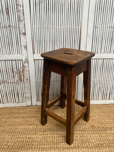 Solid Vintage Timber Stool with Buttery Smooth Patina