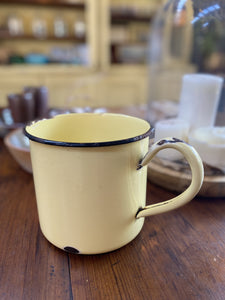 Enamel Yellow Pot with Handle