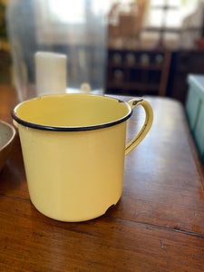 Enamel Yellow Pot with Handle