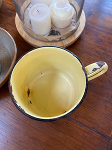 Enamel Yellow Pot with Handle