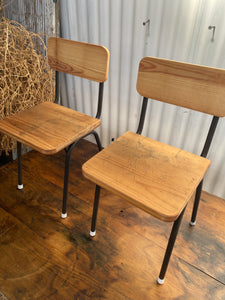 Pair of Refurbished Vintage Children's Chairs