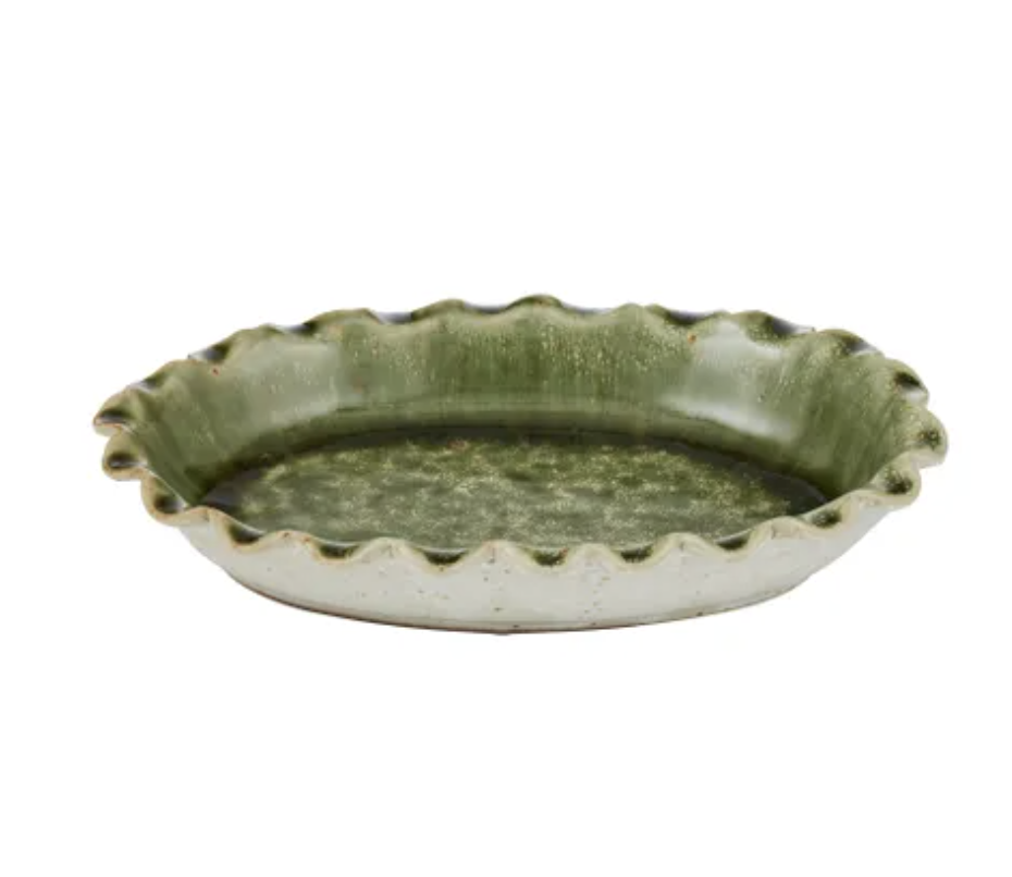 Urna Oval Ceramic Dish Olive