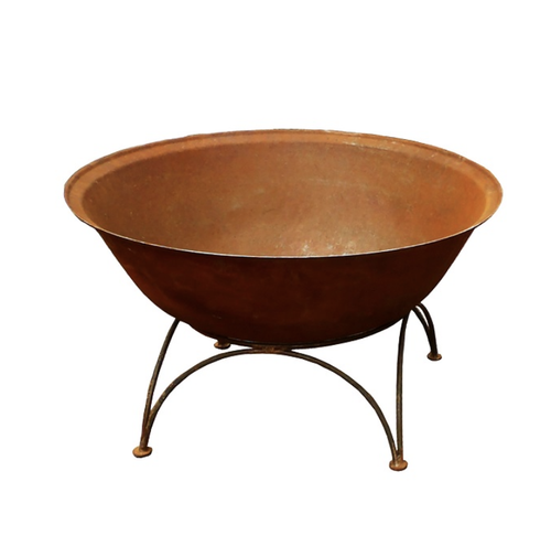 Rusty Fire Pit with Stand