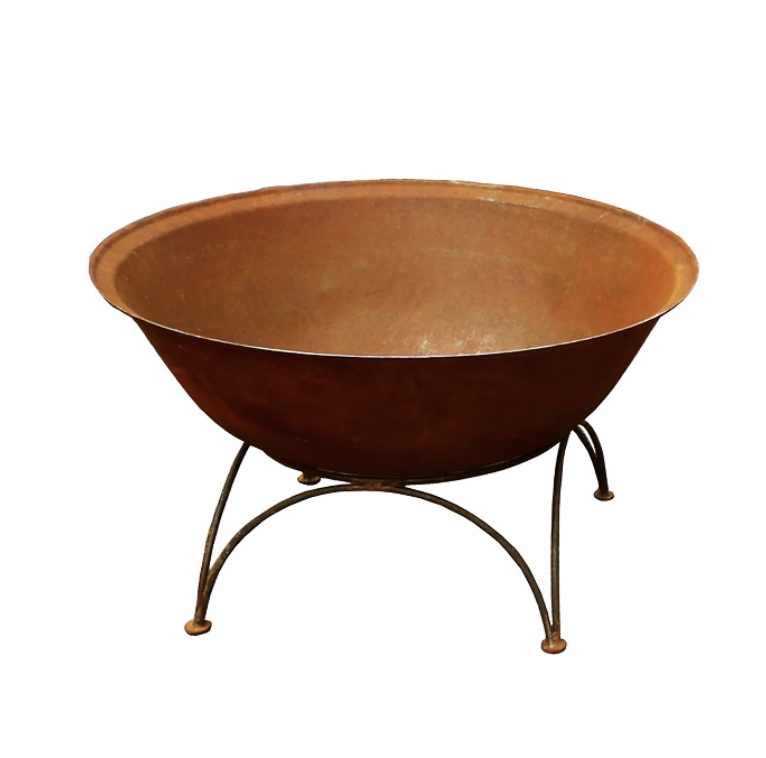 Rusty Fire Pit with Stand