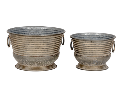 Aged Zinc Urn Pot (2 sizes)