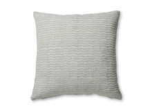 Load image into Gallery viewer, Neera Blue Scallop Block Print Cushion