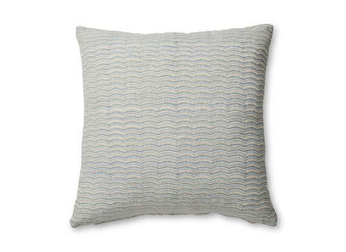 Neera Blue Scallop Block Print Cushion