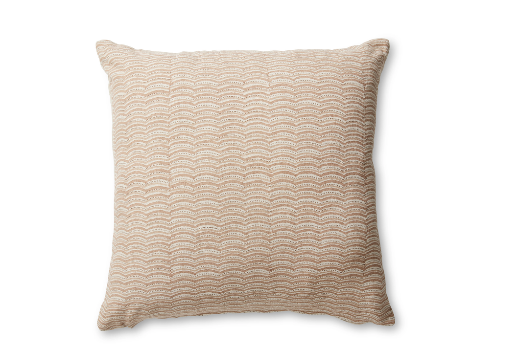 Neera Rust Scallop Block Print Cushion