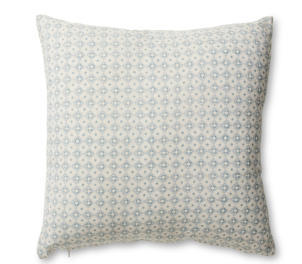 Samira Blue Diamond Block Print Cushion