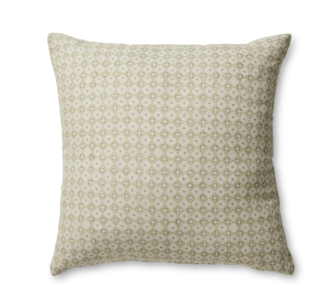 Samira Green Diamond Block Print Cushion