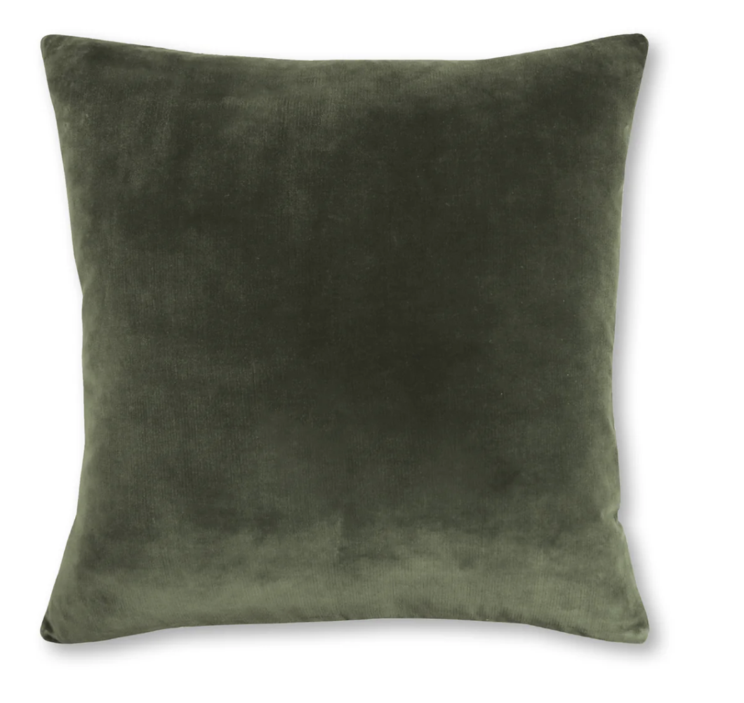 Olive Velvet Cushion