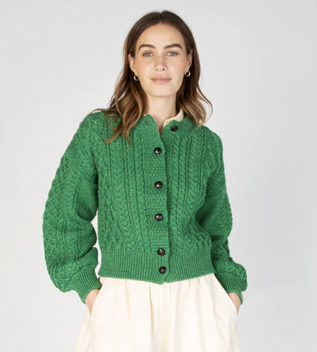 Clover Cropped Aran Cardigan