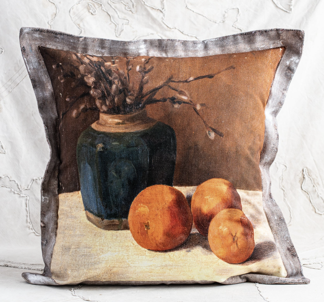 Heavy Linen Cushion -Oranges