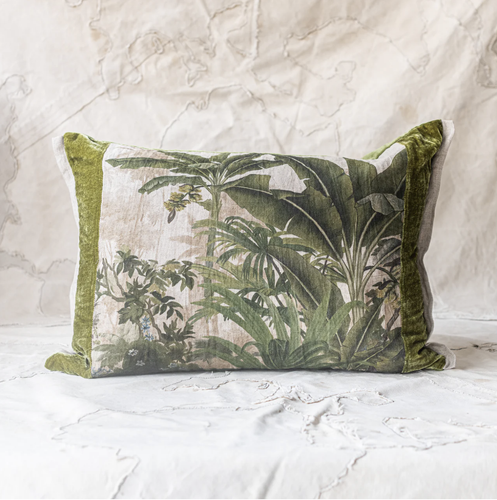 Cochin Linen and Velvet Cushion