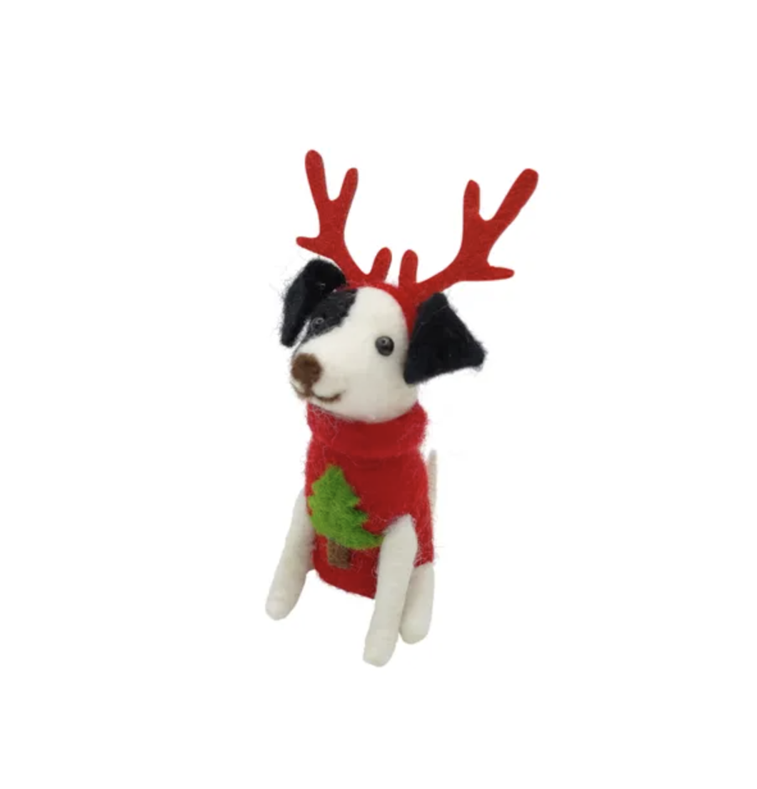 Christmas Puppy Hanging Felt Ornament
