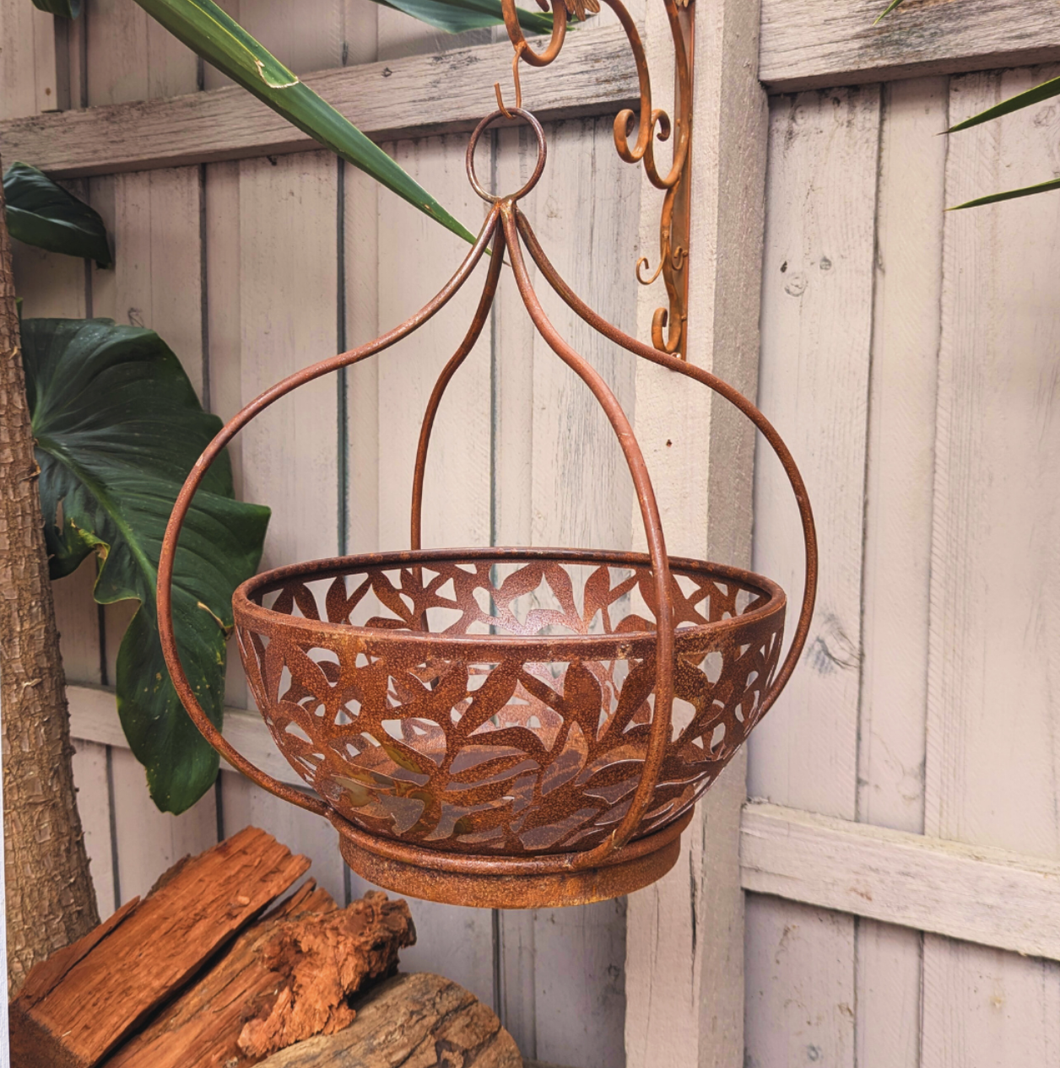 Rustic Metal Hanging Basket