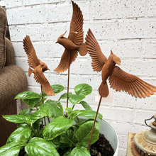 Load image into Gallery viewer, Set of 3 Flying Birds on Stakes