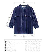 Load image into Gallery viewer, Silk Road Button Blouse in Bleu