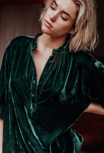 Load image into Gallery viewer, Silk Road Button Blouse in Verte