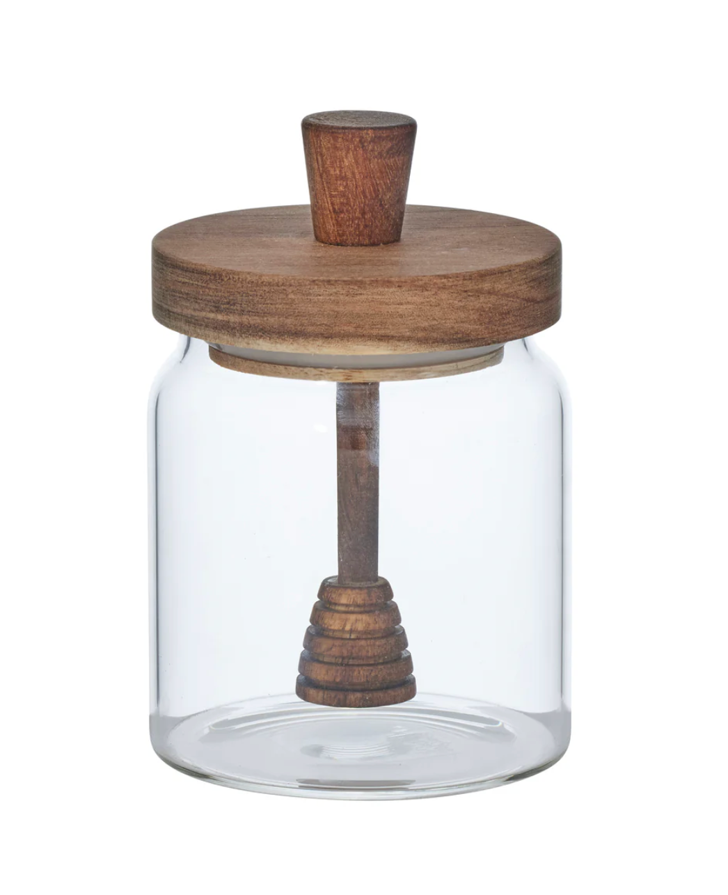 Tessoro Wood and Glass Honey Jar