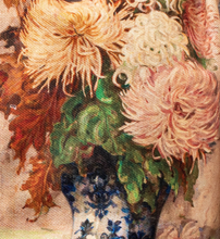 Load image into Gallery viewer, Chrysanthemum Canvas Painting Zip Clutch - Swarm