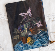 Load image into Gallery viewer, Violets Canvas Painting Zip Clutch - Swarm