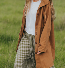 Load image into Gallery viewer, Eadie Linen Pant with Gathering Detail in Gingham